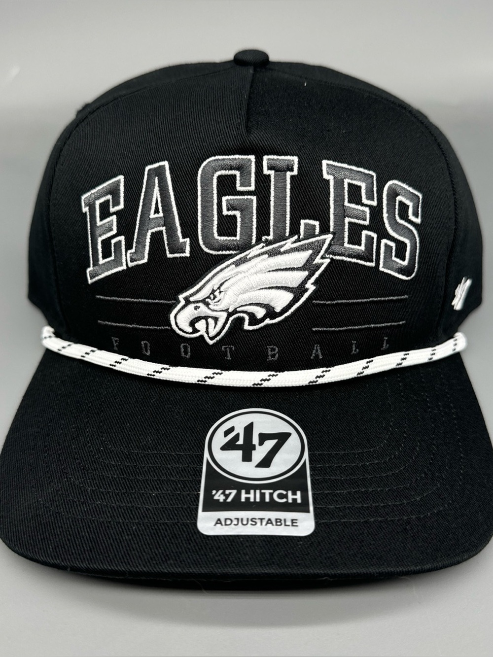 Philadelphia Eagles '47 Brand Hitch Rope Snapback A-Frame Black NFL Hat Cap NEW!